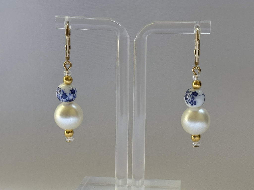 Porcelain & Pearl Earrings