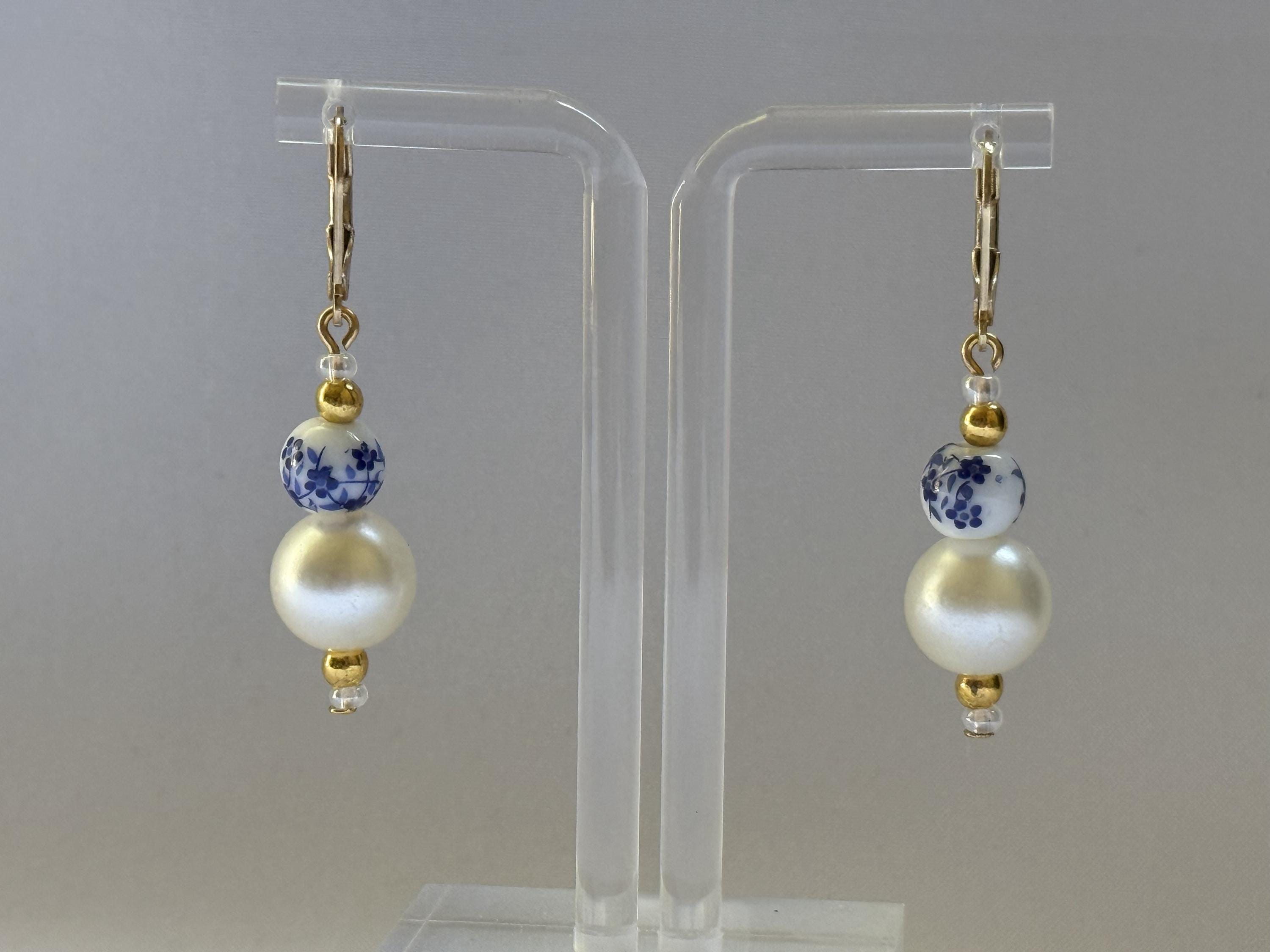 Porcelain & Pearl Earrings