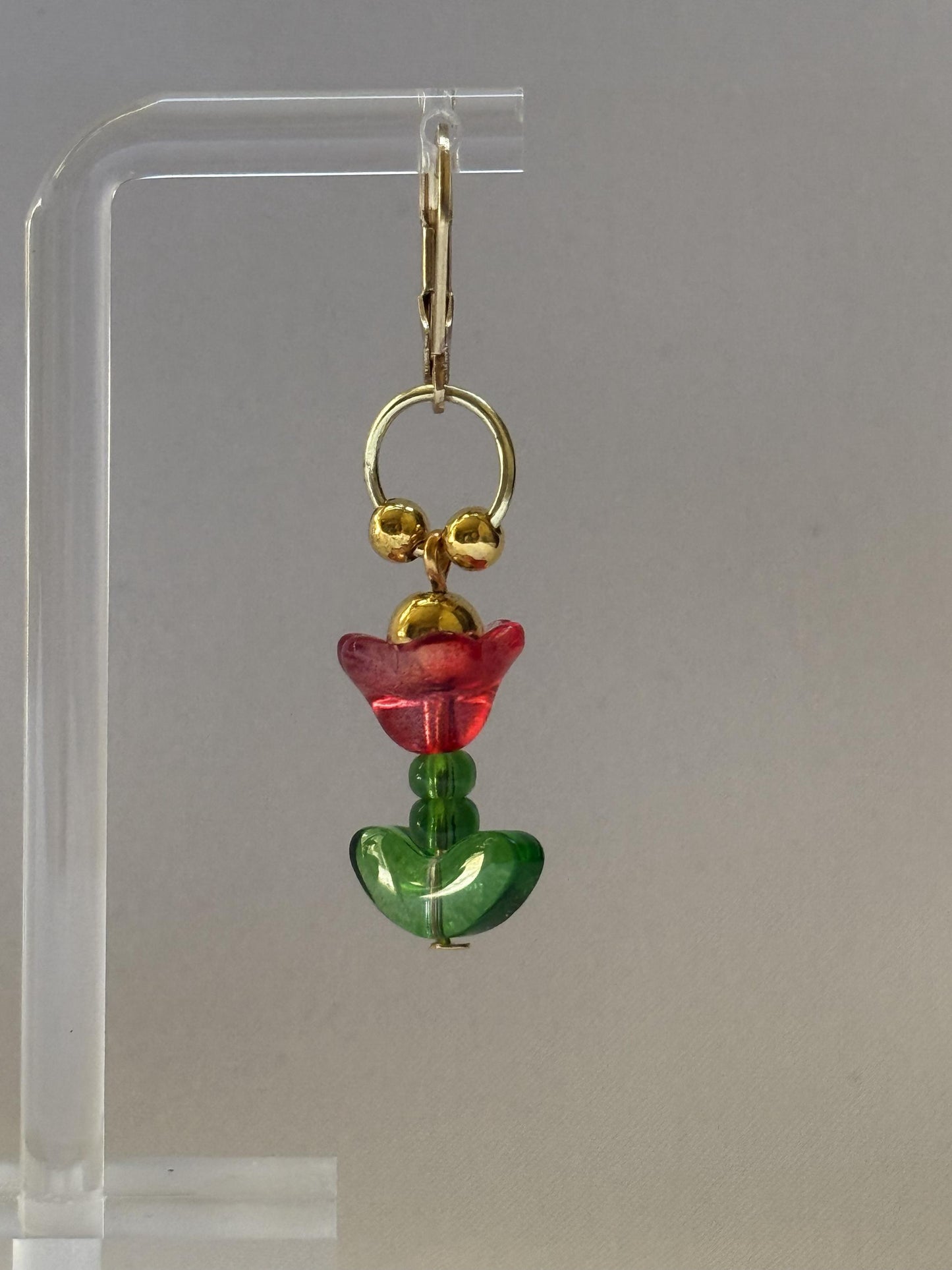 Red Floral Earrings