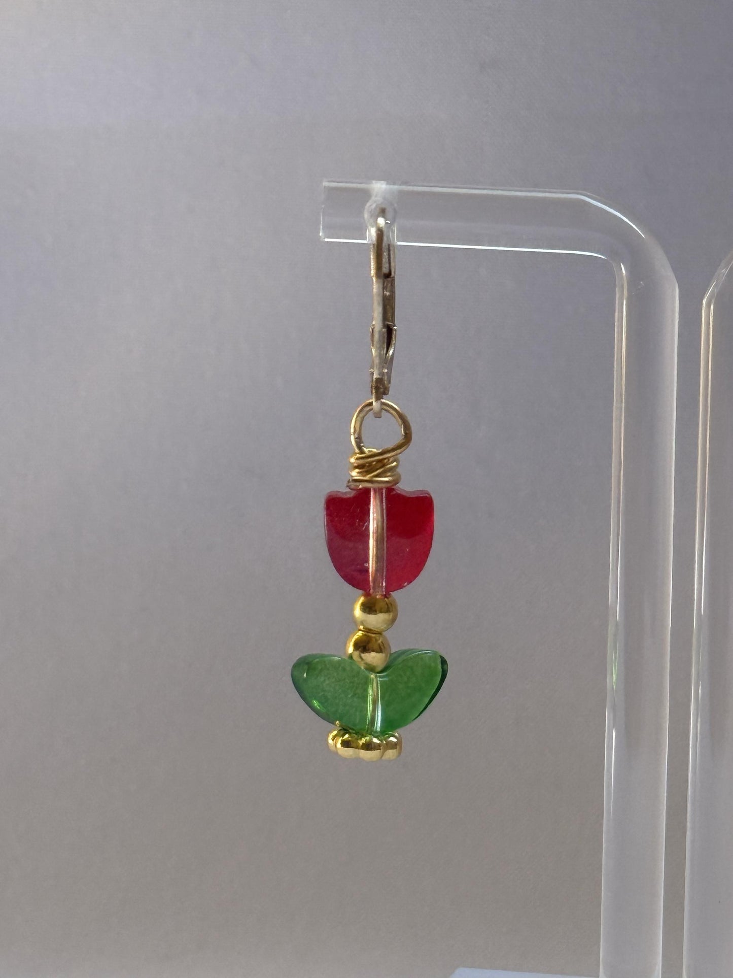 Red Tulip Earrings