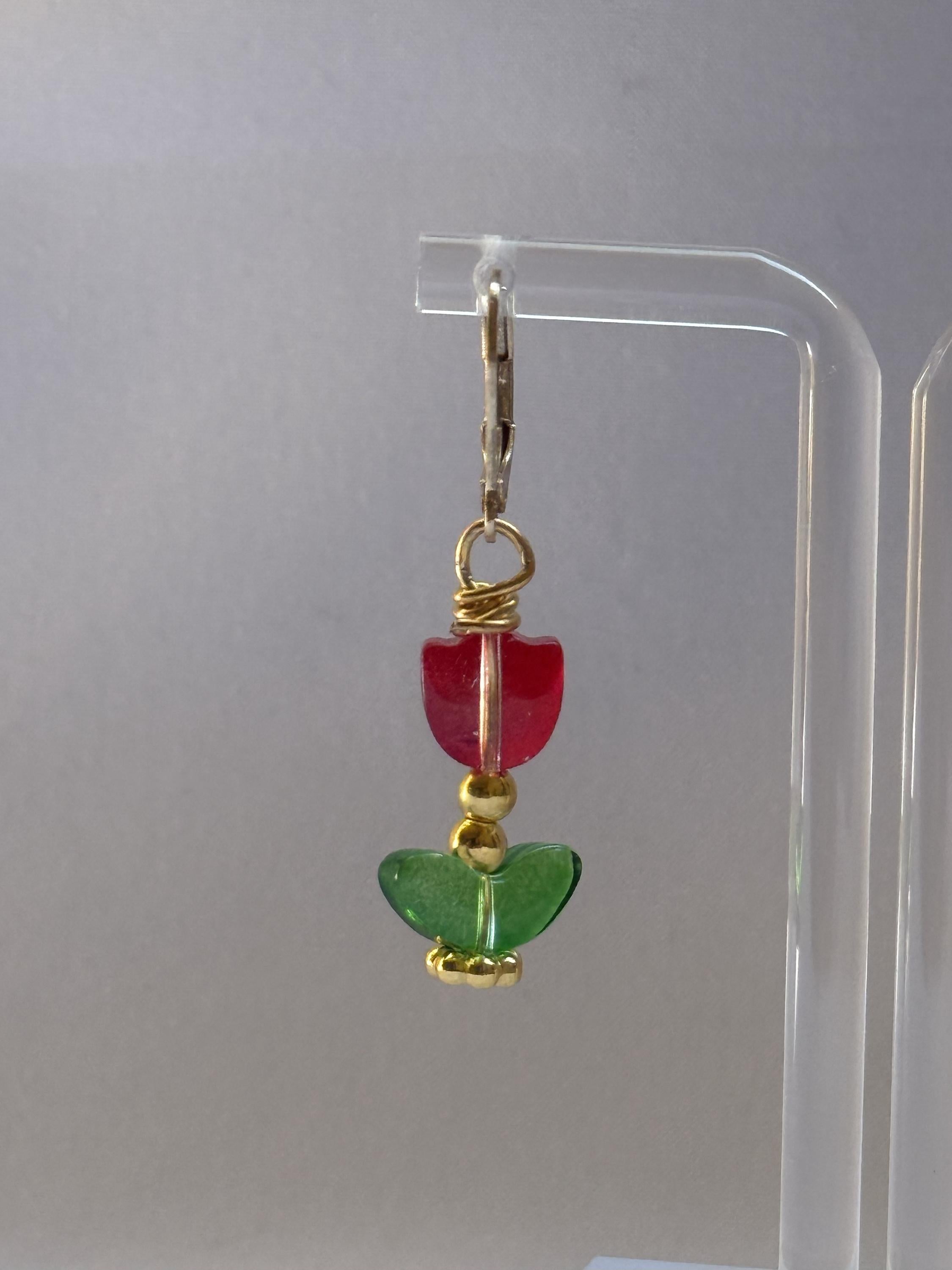 Red Tulip Earrings