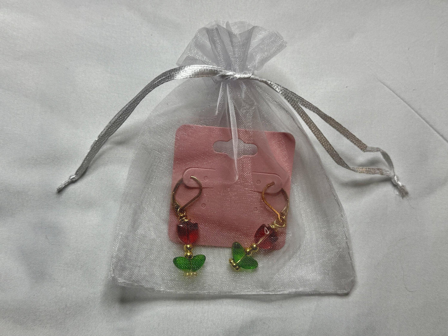 Red Tulip Earrings
