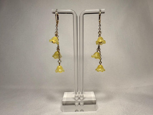 Yellow Floral Dangly Earrings
