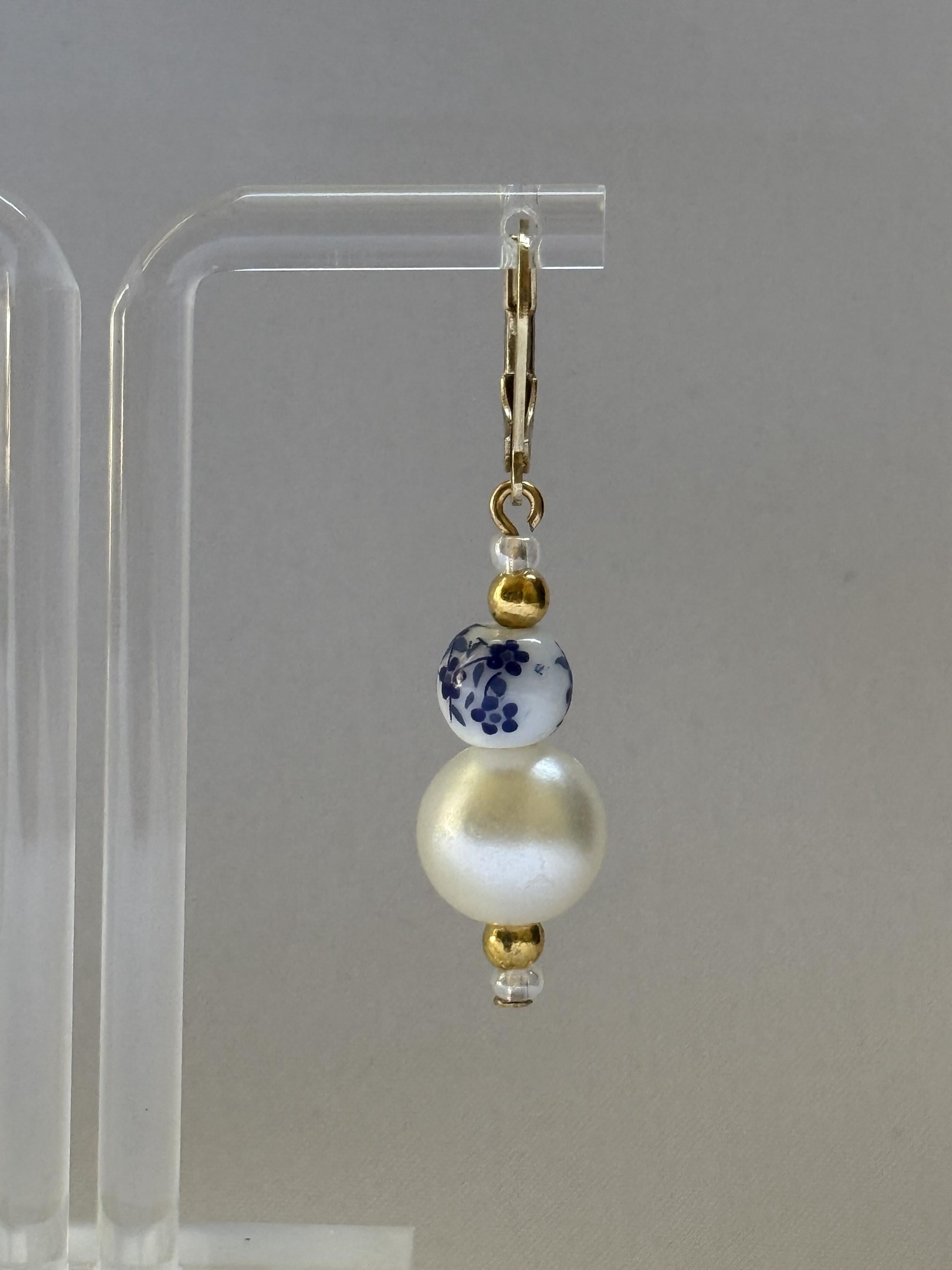 Porcelain & Pearl Earrings