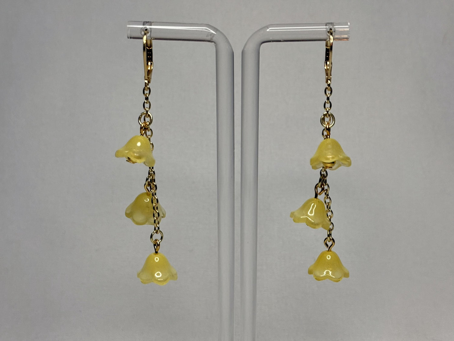 Yellow Floral Dangly Earrings