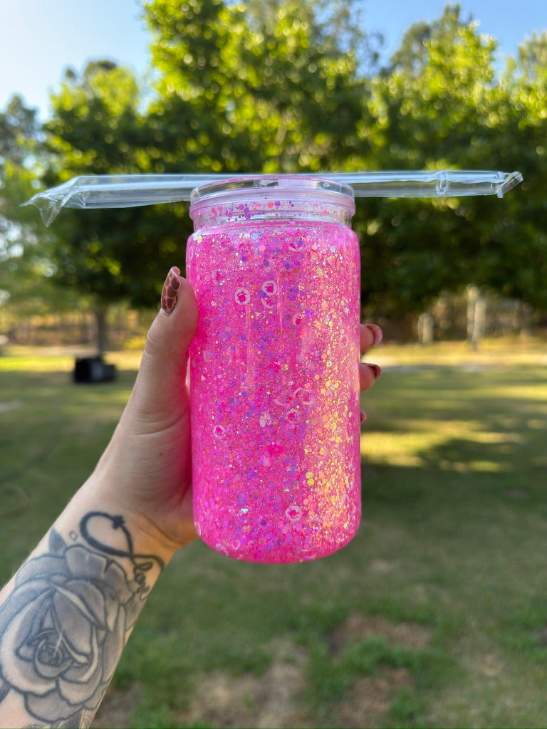 Custom 16 oz Acrylic Snowglobe Tumbler