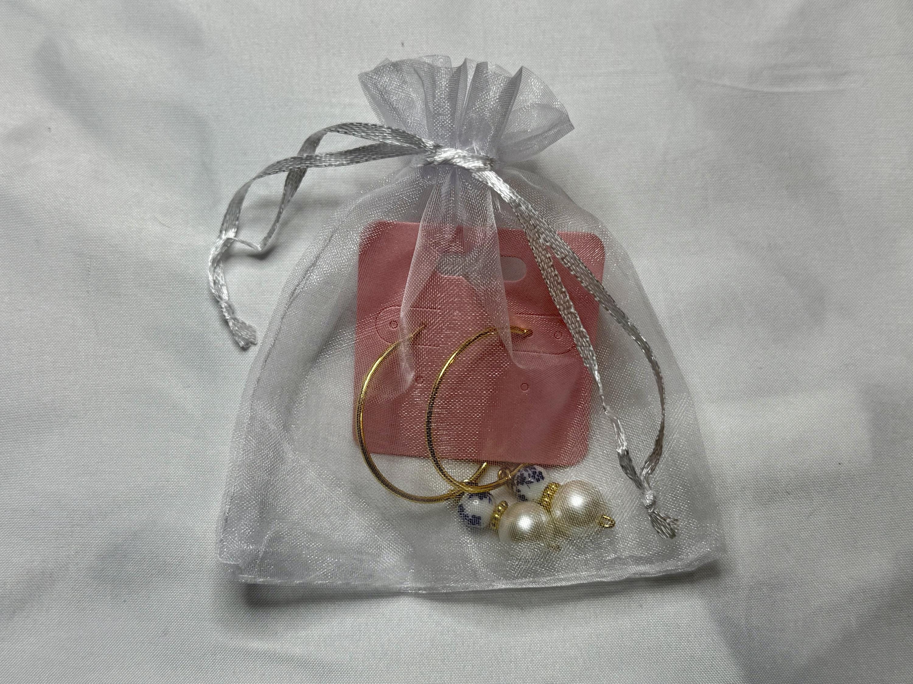 Porcelain Pearl Hoops Earrings