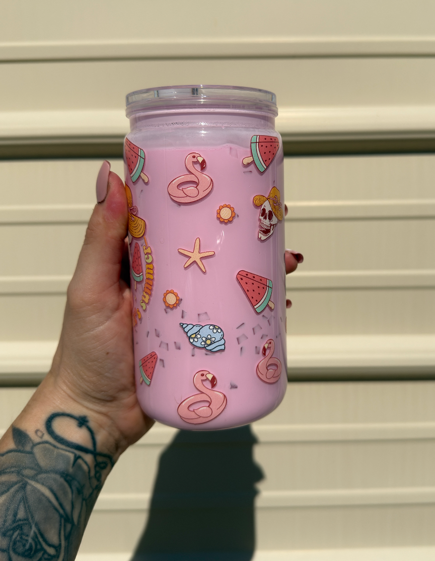 Dead Inside 16 oz Snowglobe Tumbler w/ Straw