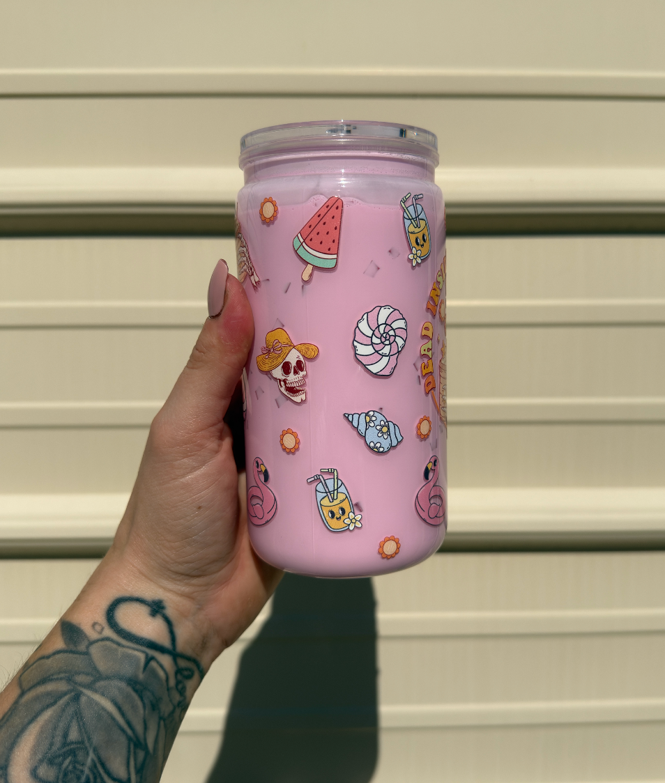 Dead Inside 16 oz Snowglobe Tumbler w/ Straw