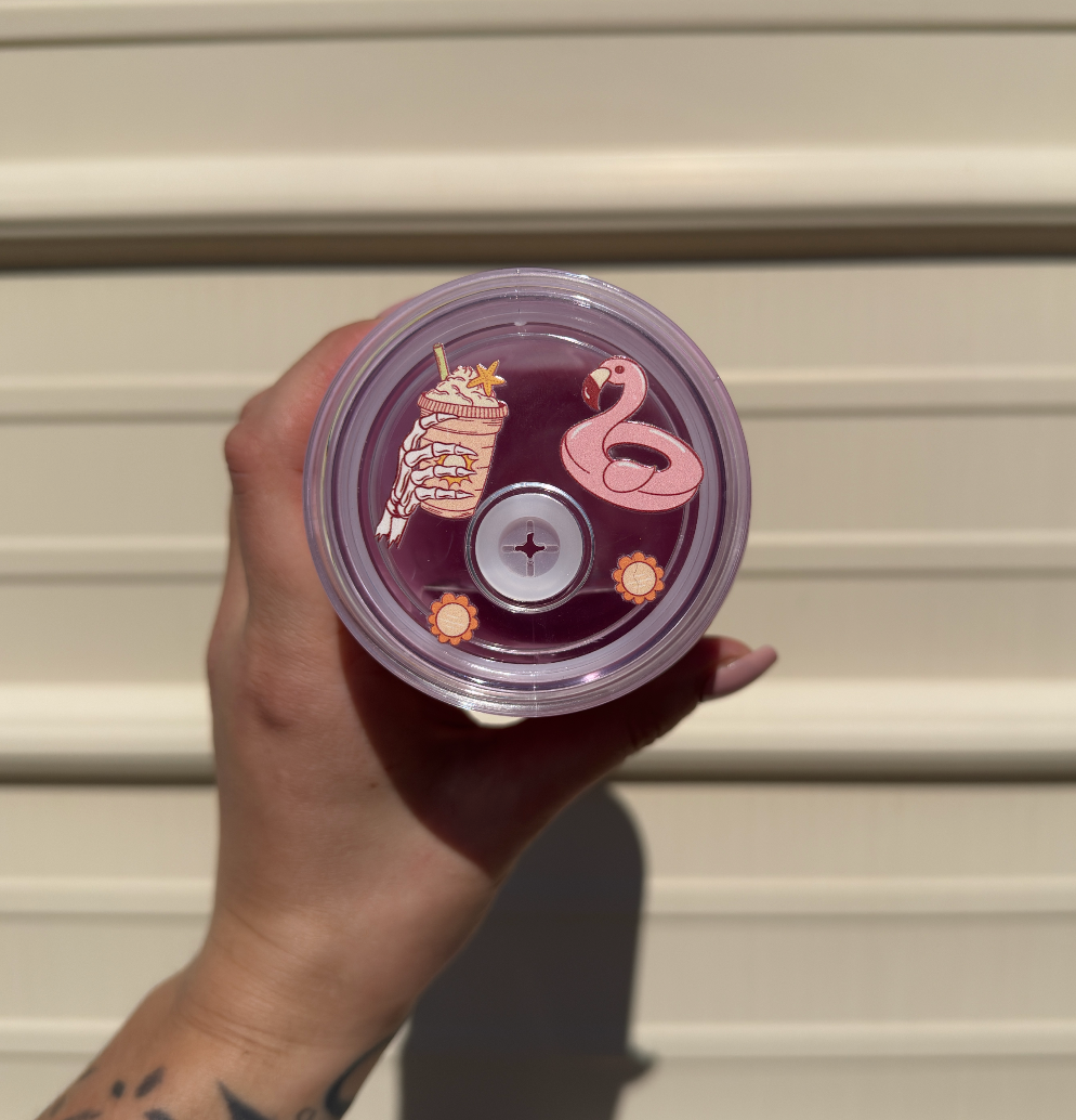 Dead Inside 16 oz Snowglobe Tumbler w/ Straw