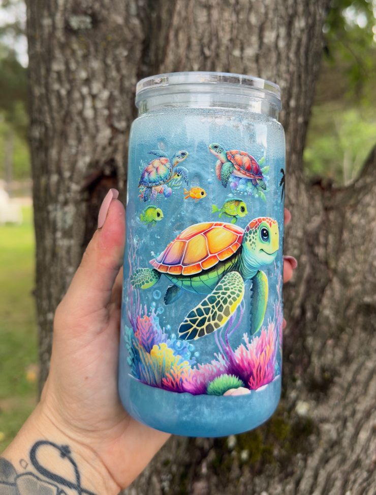 Life is Better at the Beach 16 oz Snowglobe Tumbler w/ Straw