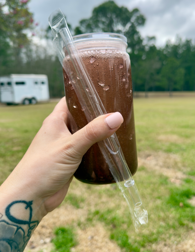 Soda 16 oz Snowglobe Tumbler w/ Straw