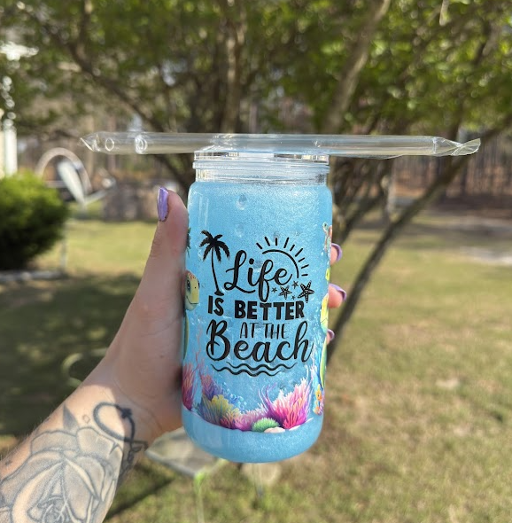 Life is Better at the Beach Snowglobe Tumbler