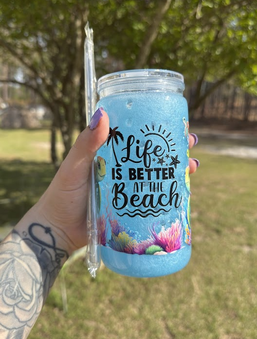 Life is Better at the Beach Snowglobe Tumbler