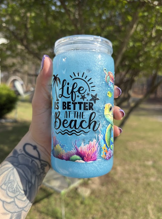 Life is Better at the Beach Snowglobe Tumbler