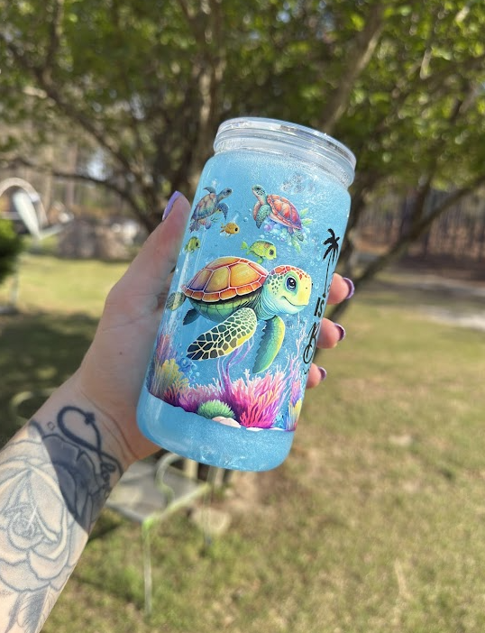 Life is Better at the Beach 16 oz Snowglobe Tumbler w/ Straw