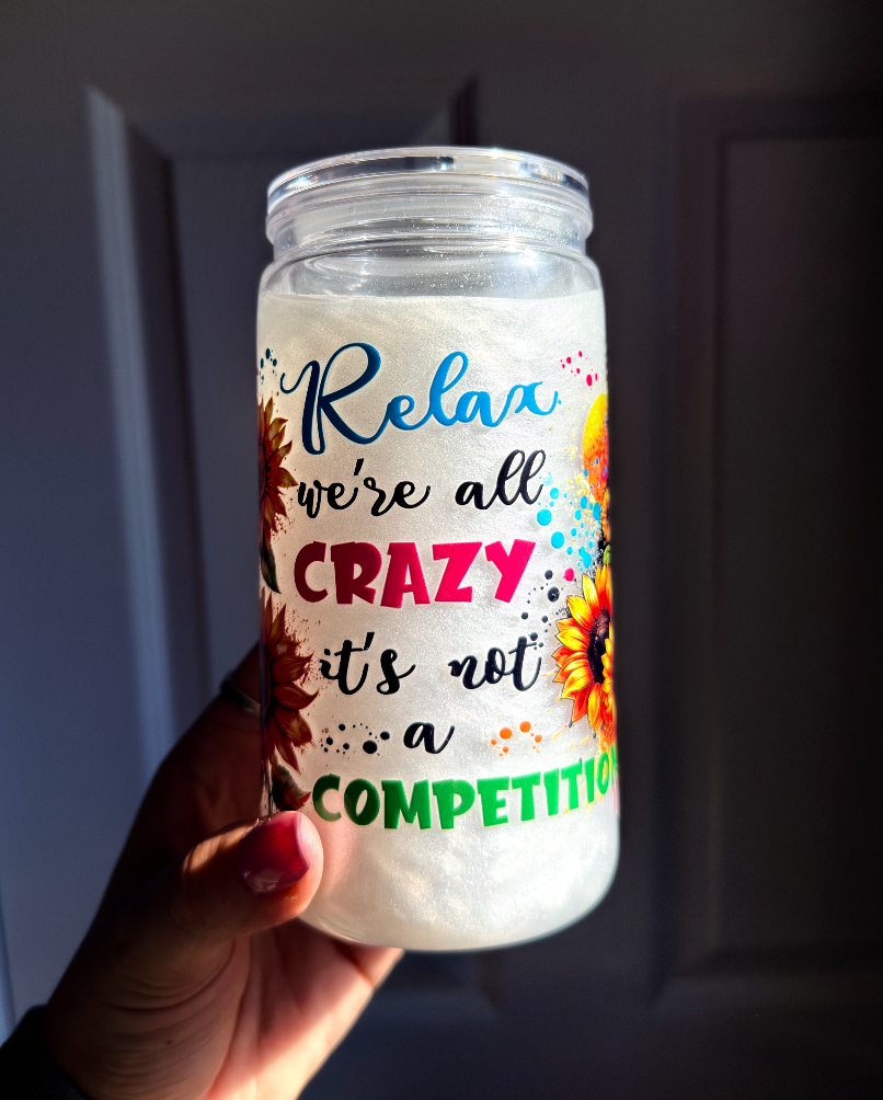 Crazy Chicken 16 oz Snowglobe Tumbler w/ Straw