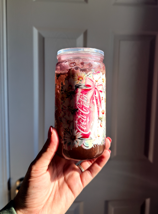 Soda 16 oz Snowglobe Tumbler w/ Straw
