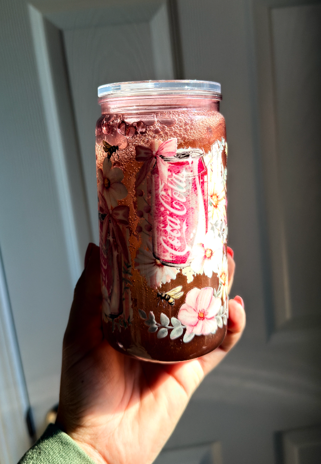 Soda 16 oz Snowglobe Tumbler w/ Straw