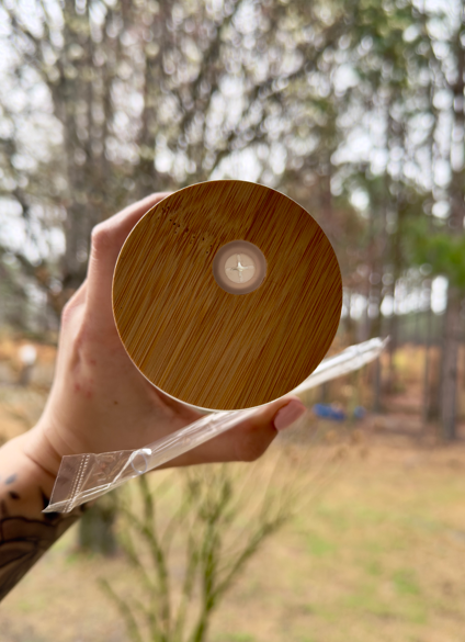 Baseball Bow Glass Cup | Heart Glass Can with Bamboo Lid | 16oz