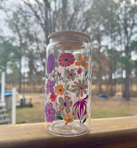 Sorry I’m Late, I Was Dilly‑Dallying Cup | Glass Can with Bamboo Lid | 16oz Tumbler