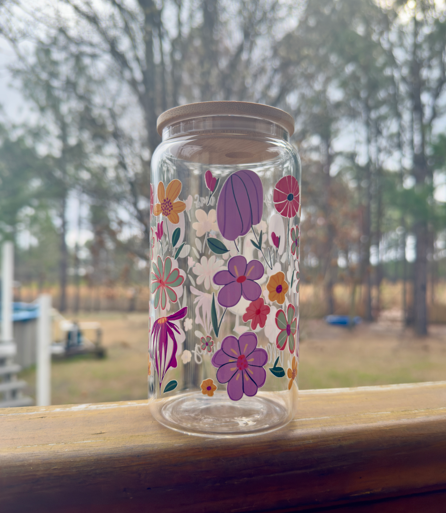 Sorry I’m Late, I Was Dilly‑Dallying Cup | Glass Can with Bamboo Lid | 16oz Tumbler