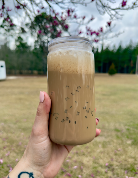 Iced Coffee 16 oz Snowglobe Tumbler w/ Straw