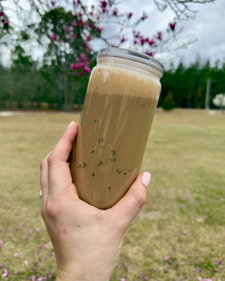 Iced Coffee 16 oz Snowglobe Tumbler w/ Straw
