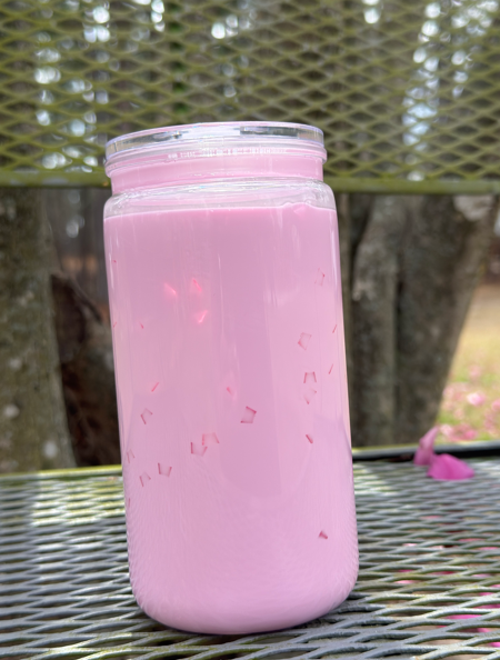 Strawberry Milk 16 oz Snowglobe Tumbler w/ Straw