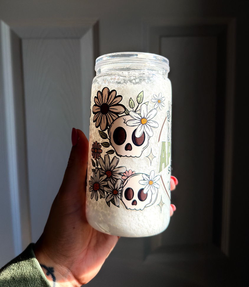 Apologies 16 oz Snowglobe Tumbler w/ Straw