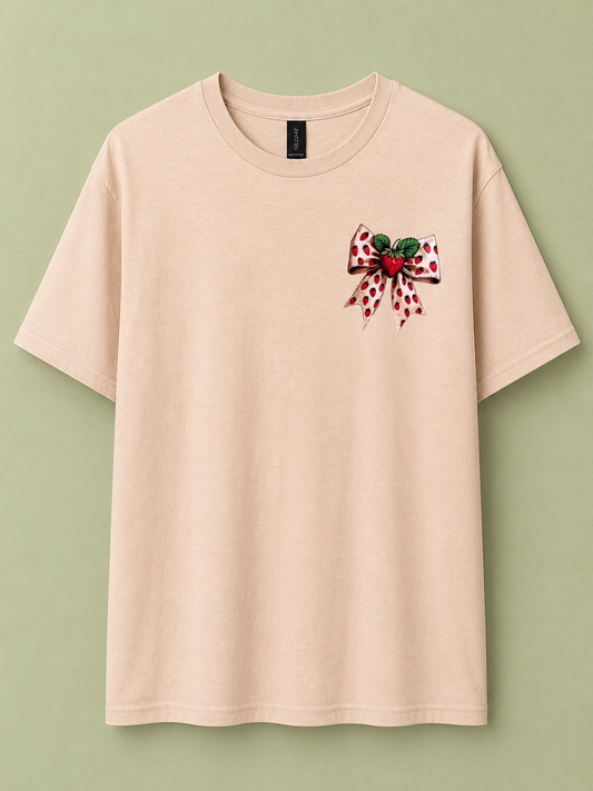 Strawberry Bow Pocket Tee