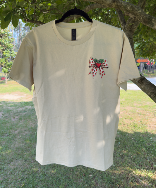 Strawberry Bow Pocket Tee