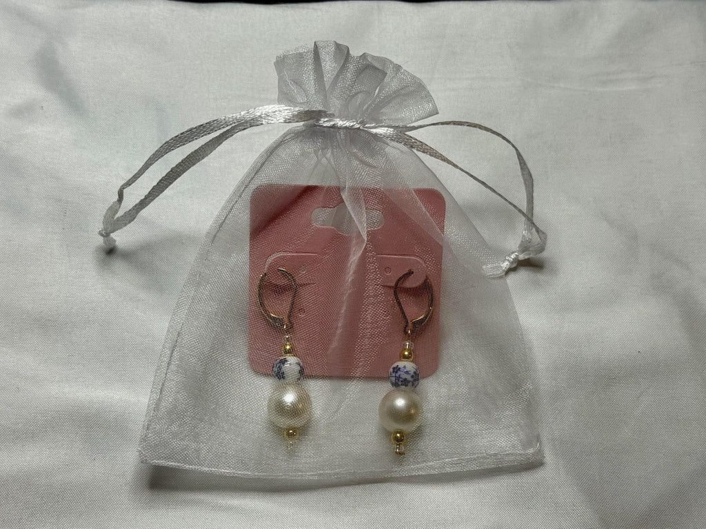 Porcelain & Pearl Earrings