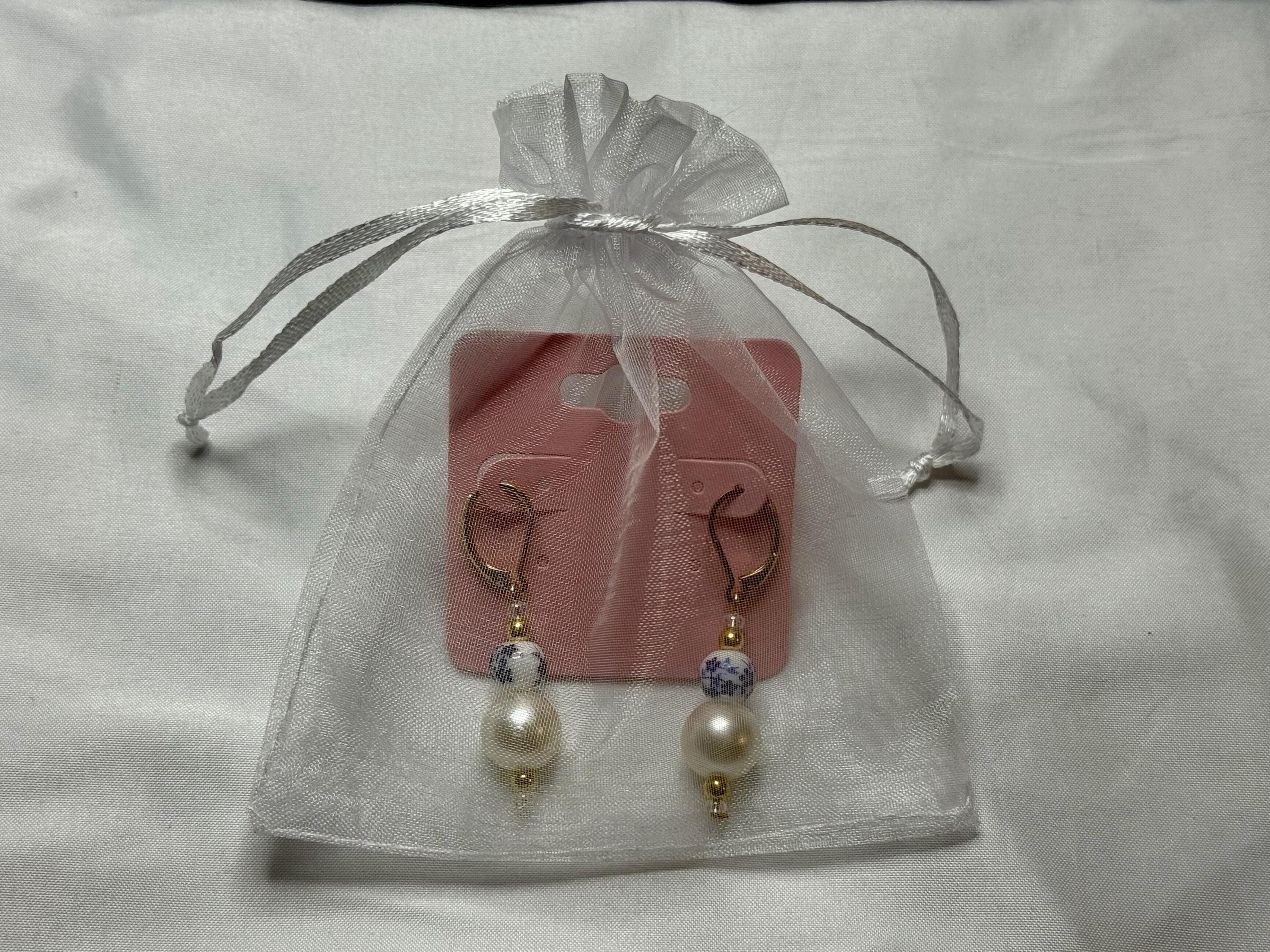 Porcelain & Pearl Earrings