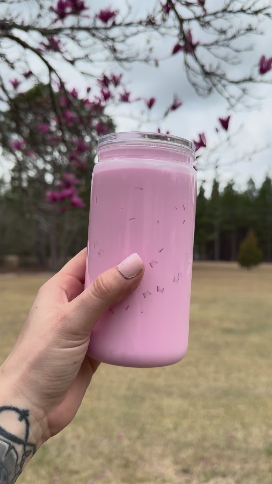 Strawberry Milk Snowglobe Tumbler